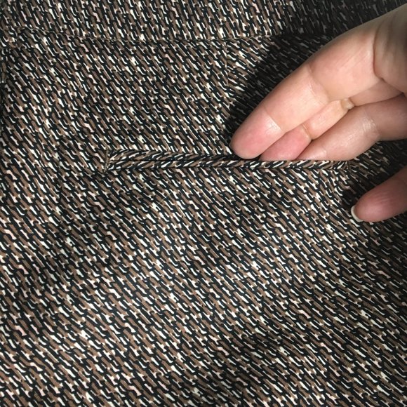 Kenar flat front fitted cropped pants, size 4, black/brown/white pattern - Picture 4 of 7